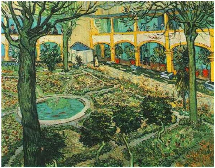 Arles'deki Hastanenin Avlusu